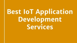 Best IoT Application Development Services