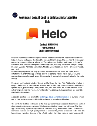 How much does it cost to build a similar app like Helo