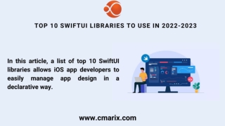 Top 10 SwiftUI Libraries To Use In 2022-2023
