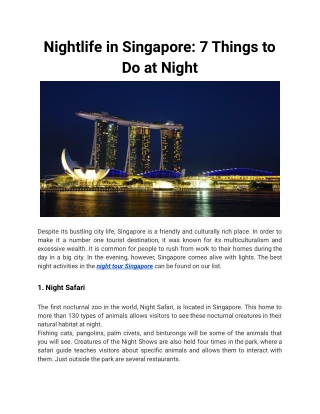 Nightlife in Singapore_ 7 Things to Do at Night