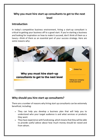 Why you must hire start up consultants to get to the next level