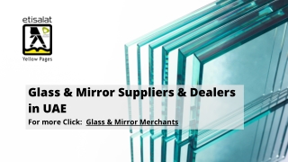 Glass & Mirror Suppliers & Dealers in UAE