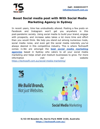 Boost Social media post with With Social Media Marketing Agency in Sydney
