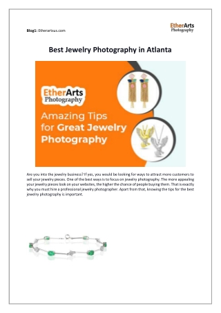 Best Jewelry Photography in Atlanta