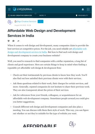 Affordable Web Design and Development Services in India