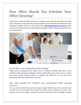 How Often Should You Schedule Your Office Cleaning