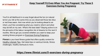 Keep Yourself Fit Even When You Are Pregnant: Try These 5 Exercises During Pregn
