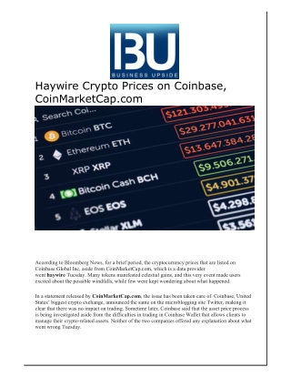 Haywire Crypto Prices on Coinbase  CoinMarketCap