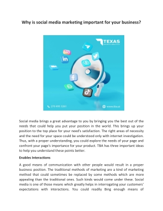 Why is social media marketing important for your business