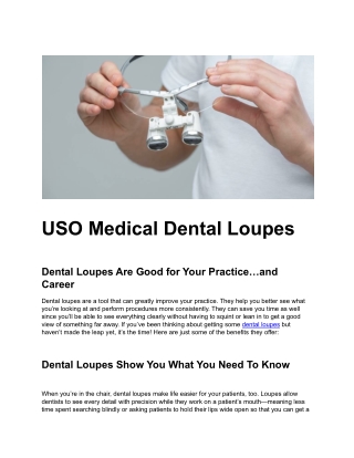 USO Medical Dental Loupes (1)