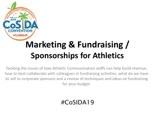 Marketing & Fundraising / Sponsorships for Athletics
