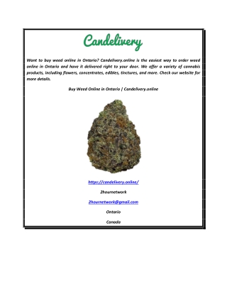 Buy Weed Online in Ontario  Candelivery.online