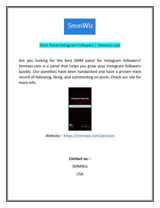 Smm Pane Instagram Followers Smmwizcom