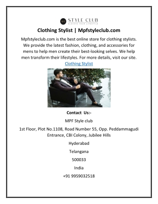 Clothing StylistClothing Stylist | Mpfstyleclub.com