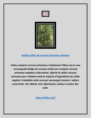 botiga online de cervesa artesana catalana | Kibus.cat