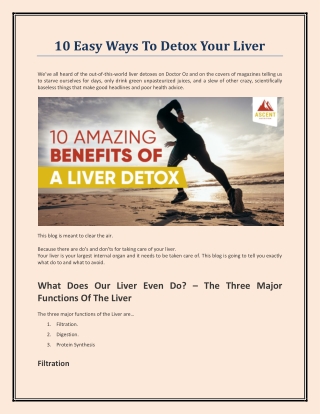 10 Easy Ways To Detox Your Liver