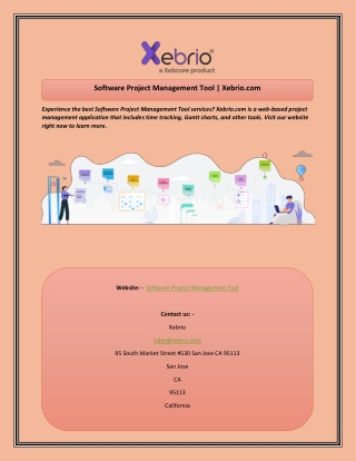 Software Project Management Tool Xebrio.com