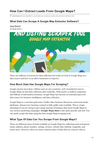 1What Data Can Scrape A Google Map Extractor Software