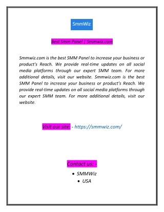 Best Smm Panel  Smmwizcom
