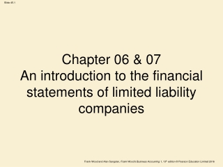 Chapter 06 & 07 An introduction to the financial statements of limited liability companies