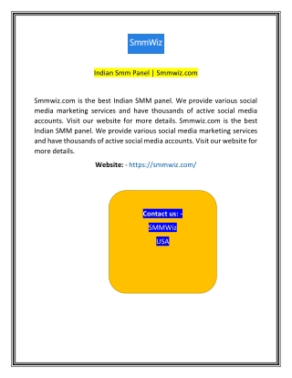 Indian Smm Pane Smmwizcom