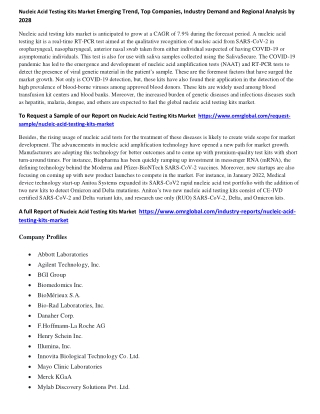 Nucleic Acid Testing Kits Market