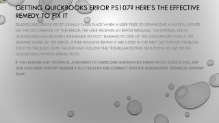 100% effective guide to resolve QuickBooks Error PS107