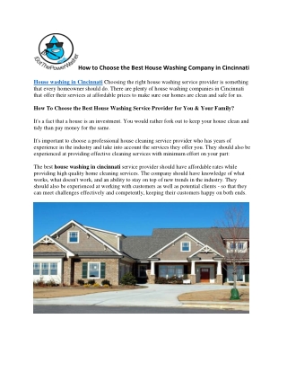 house washing in cincinnati