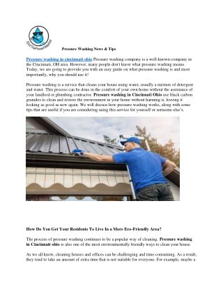 pressure washing in  cincinnati ohio