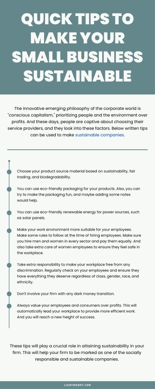 Quick tips to make your small business sustainable