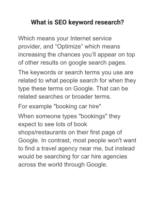What is SEO keyword research