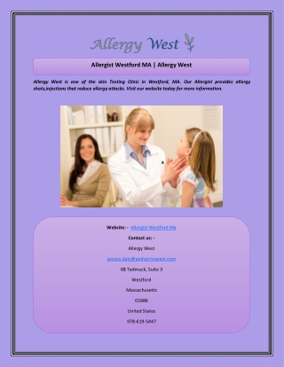 Allergist Westford MA Allergy West