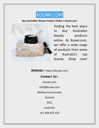 Buy Australian Beauty Product Online  Kouwi