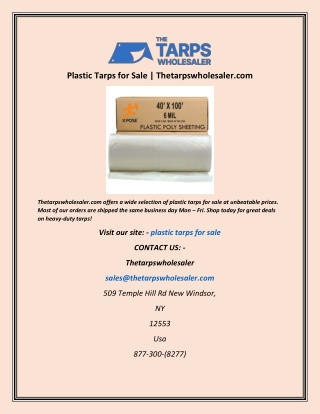 Plastic Tarps For Sale | Thetarpswholesaler.com