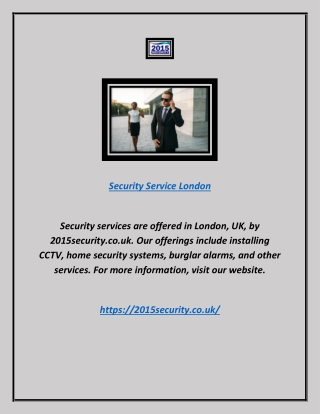 Security Service London | 2015security.co.uk