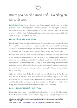 Du Lich Bai Bien Xuan Thieu Da Nang Cung Nhung Nguoi Ban Doc Than 52hz