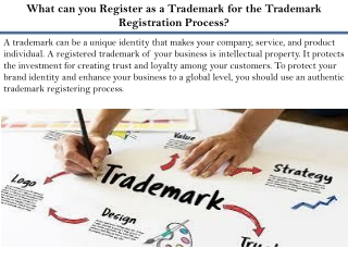 What can you Register as a Trademark for the Trademark Registration Process