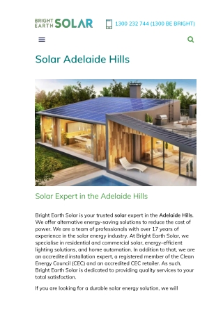 Solar Adelaide Hills