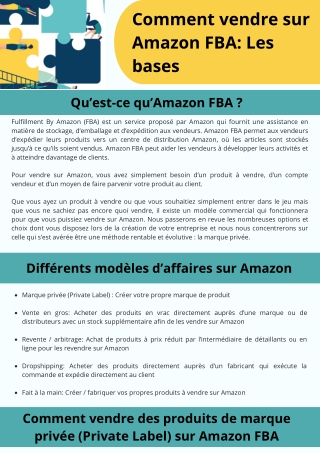 Comment vendre sur Amazon FBA Les bases