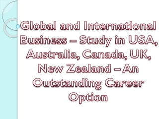 Study in USA, Australia, Canada, UK, New Zealand | Global & International