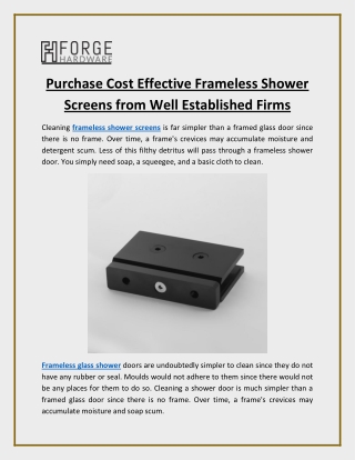 Purchase Cost Effective Frameless Shower Screens from Well Established Firms