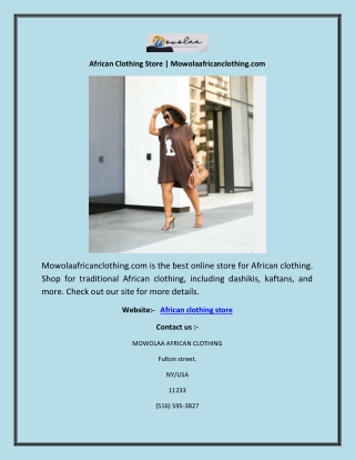 African Clothing Store | Mowolaafricanclothing.com
