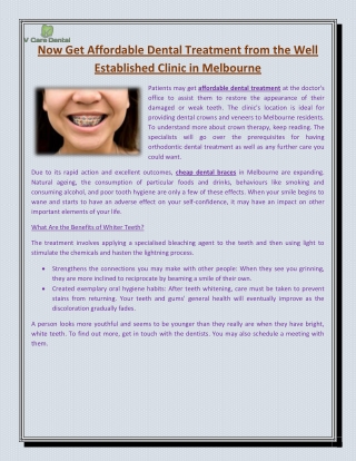 Now Get Affordable Dental Treatment from the Well Established Clinic in Melbourne