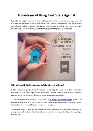 Advantages of Using Real Estate Agents!