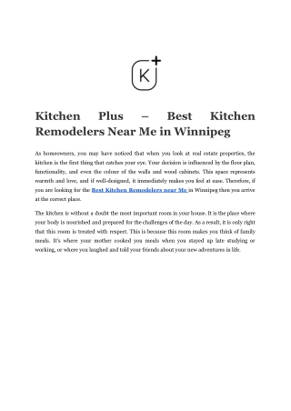 Kitchen Plus – Best Kitchen Remodelers Near Me in Winnipeg
