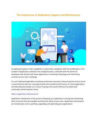The Importance of Application Support and Maintenance
