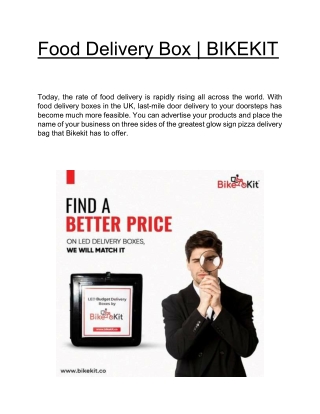 Food Delivery Box | BIKEKIT