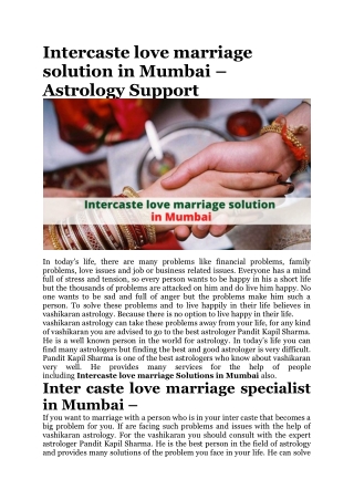 Intercaste love marriage solution in Mumbai – Astrology Support