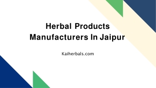 Herbal Products Manufacturers in Jaipur
