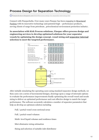finepacstruture.blogspot.com-Process Design for Separation Technology